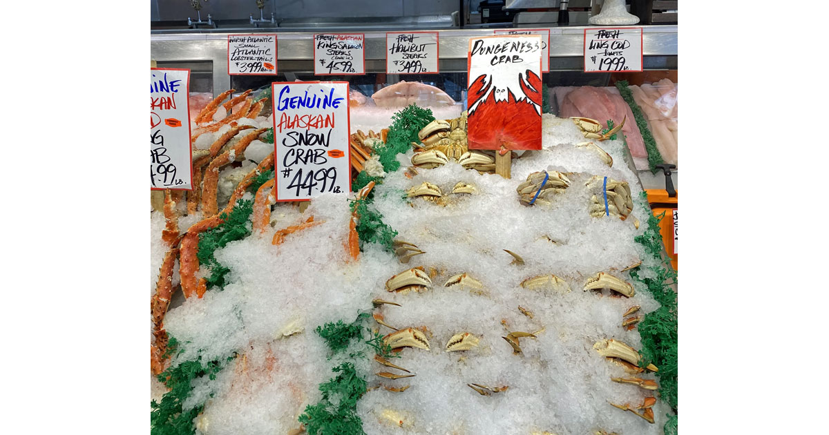 Olympic Pike Place Fish Market with Dungeness Crab