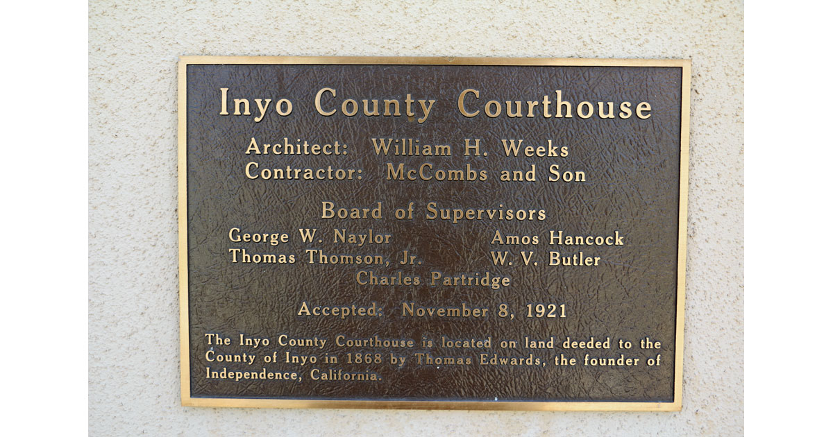 Inyou County Courthouse is Listed in the National Register of Historic Places