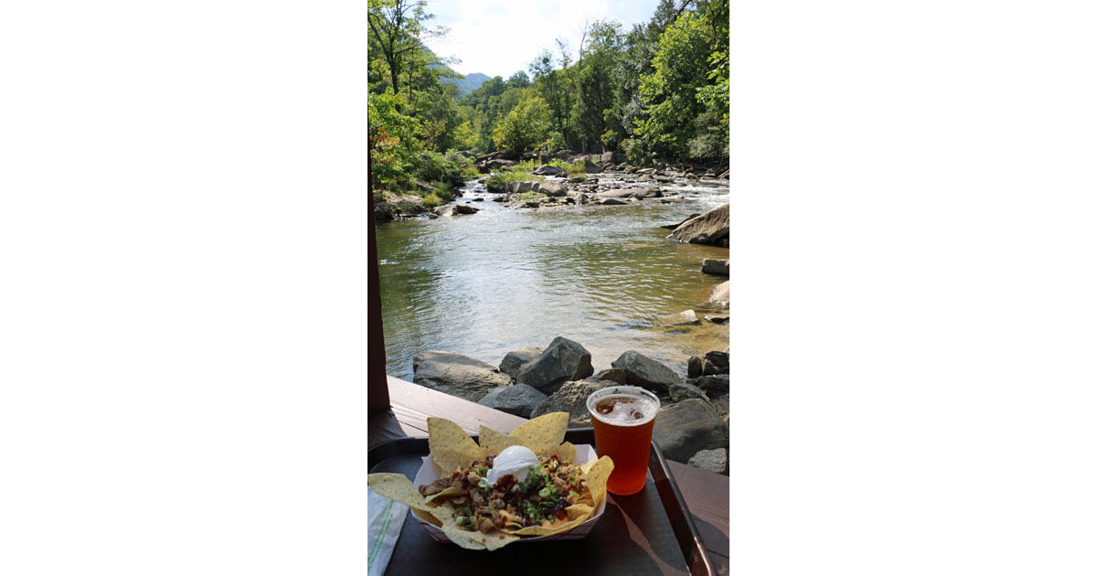 Pulled Pork Nachos and a Brew at Hickory Nut Gorge Brewery