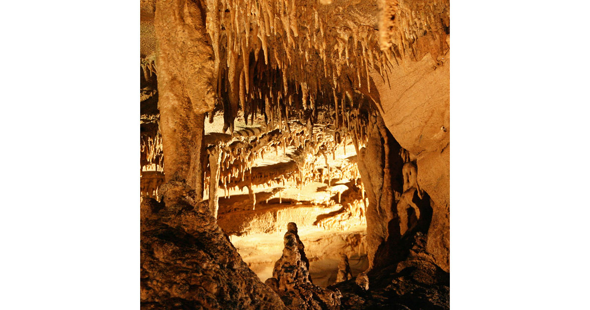 Stalactites and stalagmites -courtesy of NPS